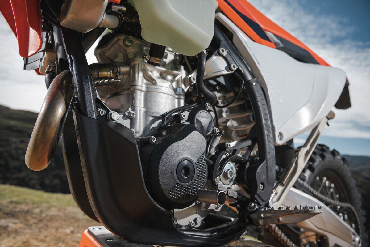 The 350's engine is now lighter and tilted further rearward for improved center of gravity.