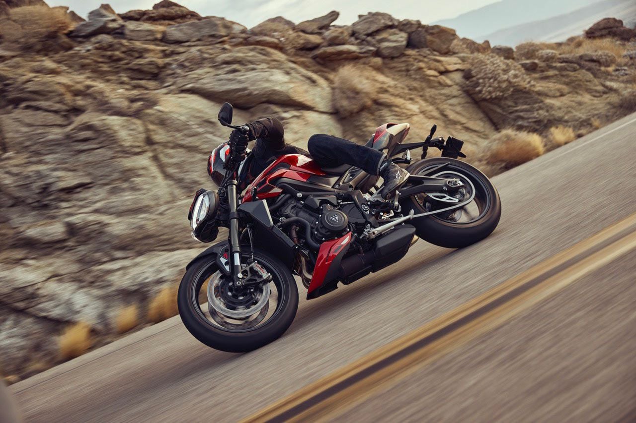 Traditional Triumph styling remains, but the Street Triple’s bones are updated to keep the bike at the pointy end of the middleweight naked-bike category.