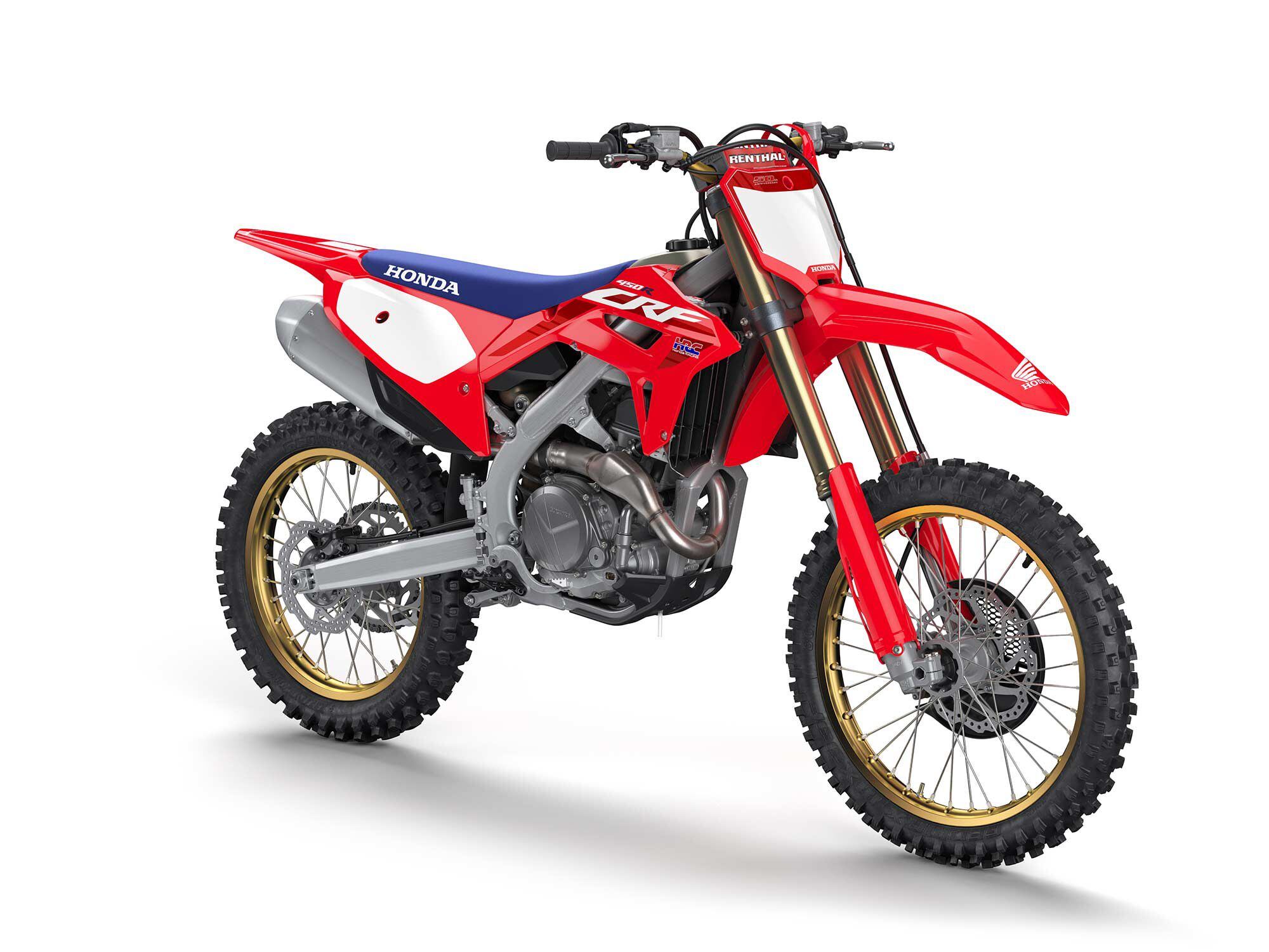 The 2023 CRF450R 50th Anniversary Edition will be priced at $9,899.