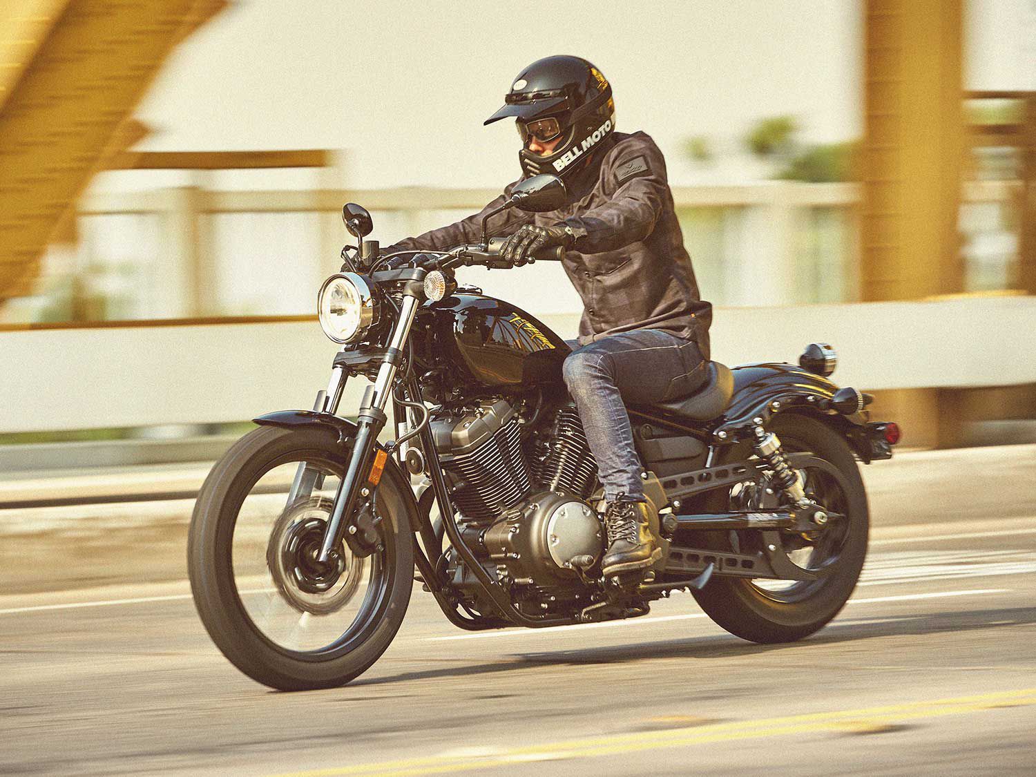The 2020 Yamaha Bolt R-Spec impressed with manners, handling, and suspension while still keeping a little roughness around the edges. <i>Yamaha</i>