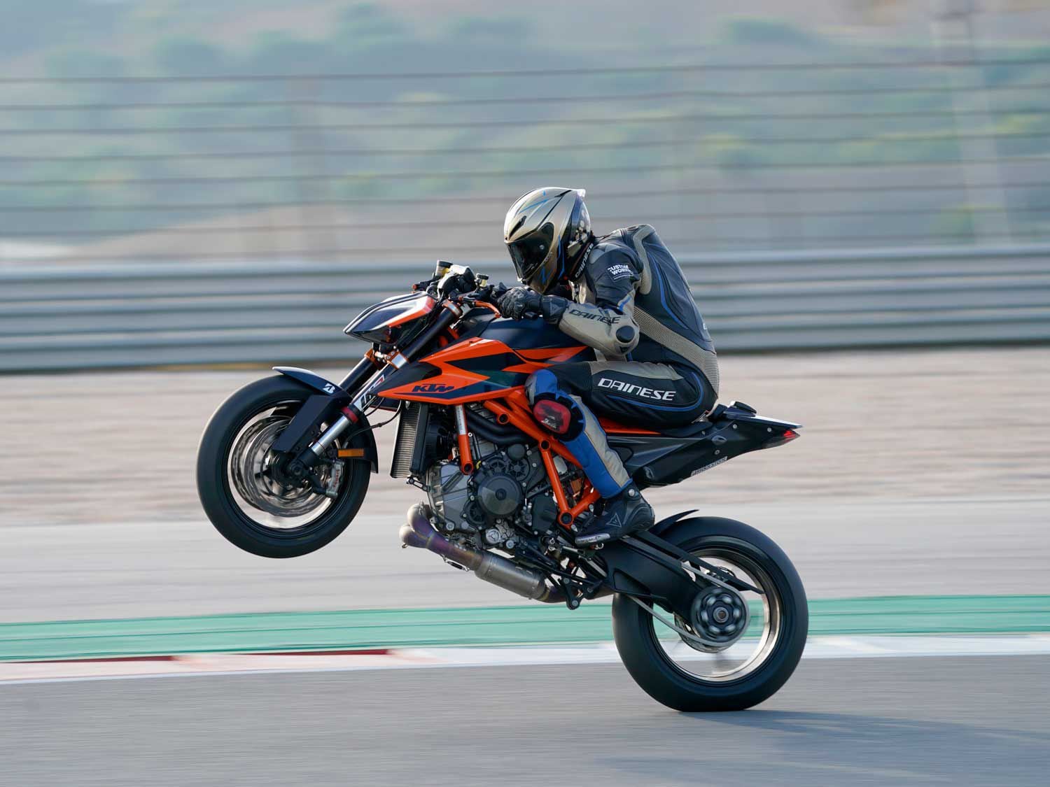 Although dated in terms of its architecture, KTM continues to evolve its 1,301cc V-twin. With the redesigned intake and exhaust the engine gains a fair degree of top-end power.