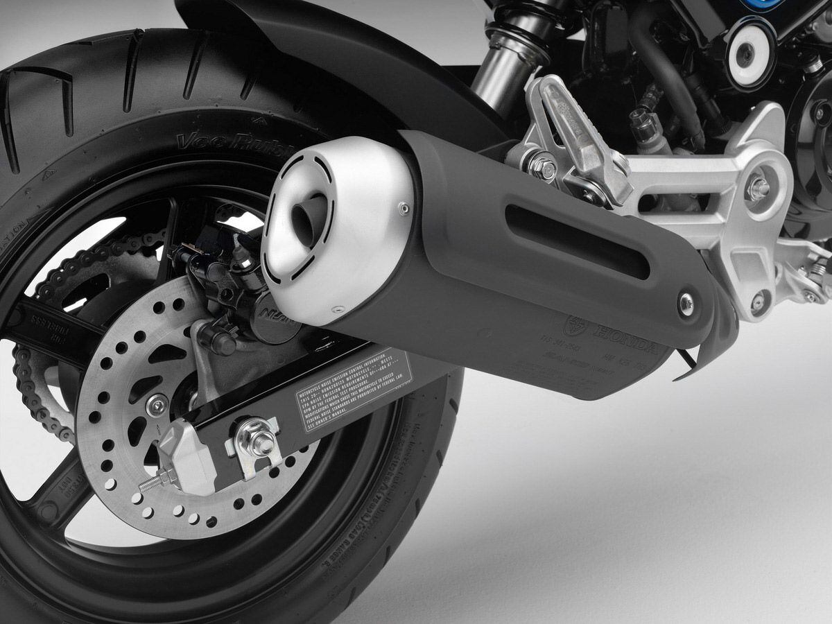 Check out the passenger footpegs. Yup, you can go two-up on a Grom.