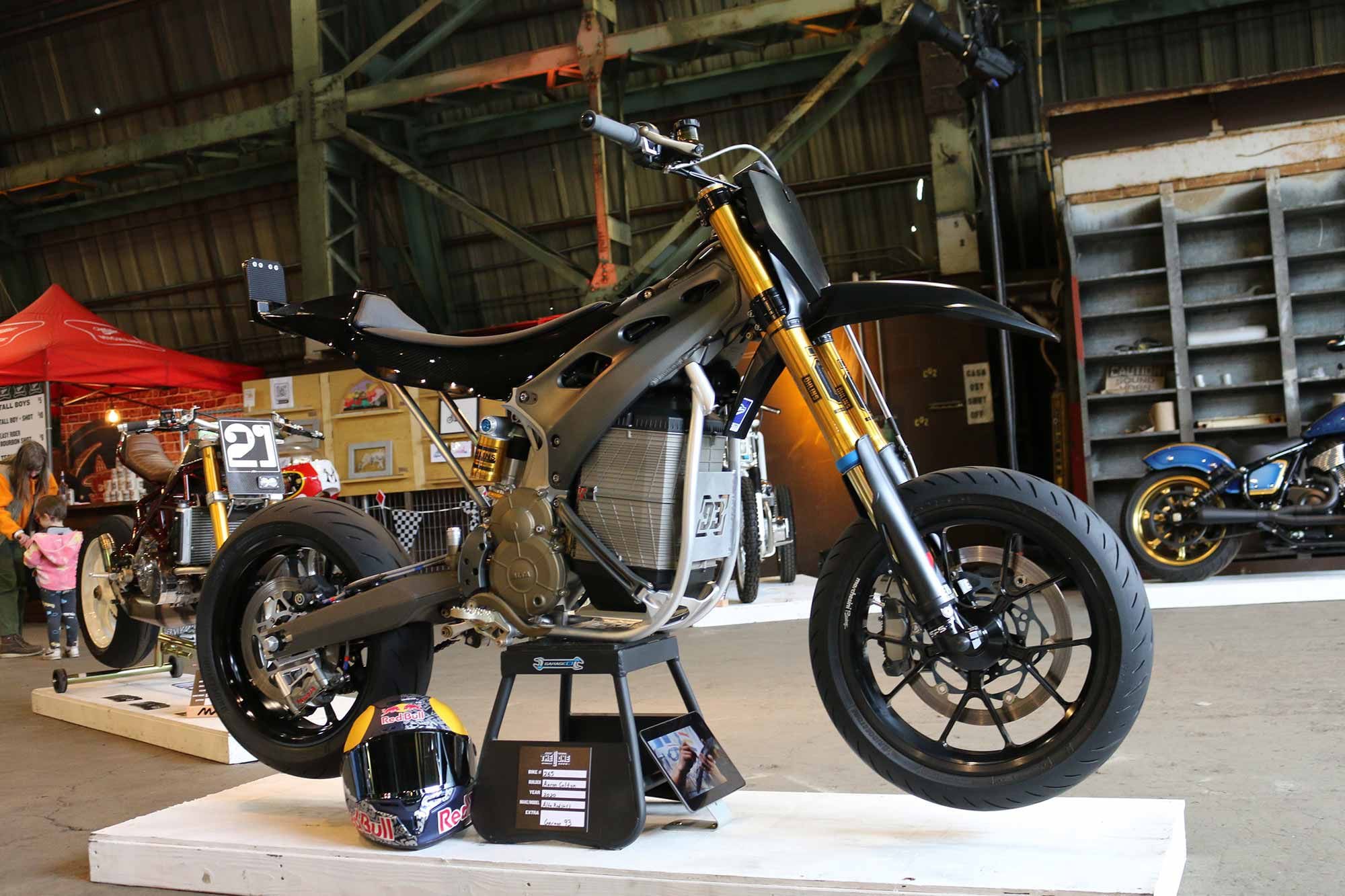 Aaron Colton’s Alta Redshift electric supermoto is a hooligan’s dream bike.