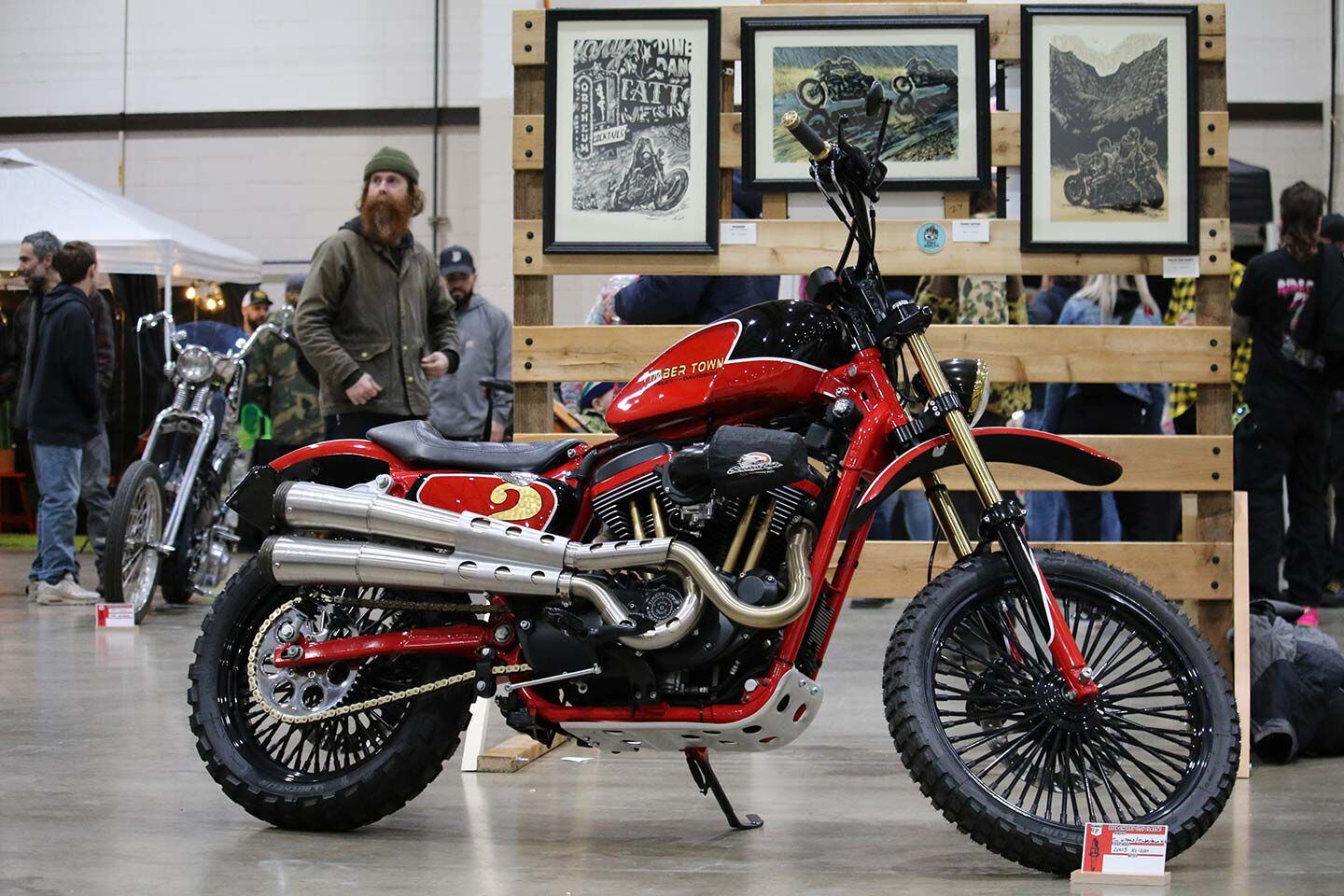Timber Town Harley-Davidson, a big supporter of the show, turned this 2005 XL1200 into the perfect ripper for Oregon fire roads.