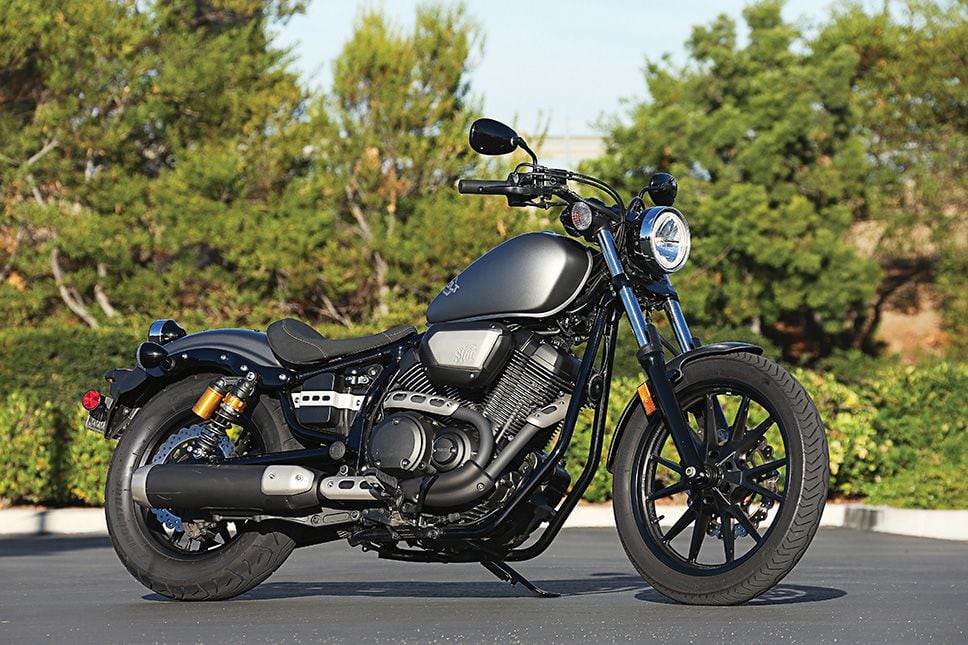Although large and polarizing, riders liked the sound and growl of the exhaust note of this 2014 Yamaha Bolt R-Spec. <i>Kevin Wing/Motorcyclist</i>