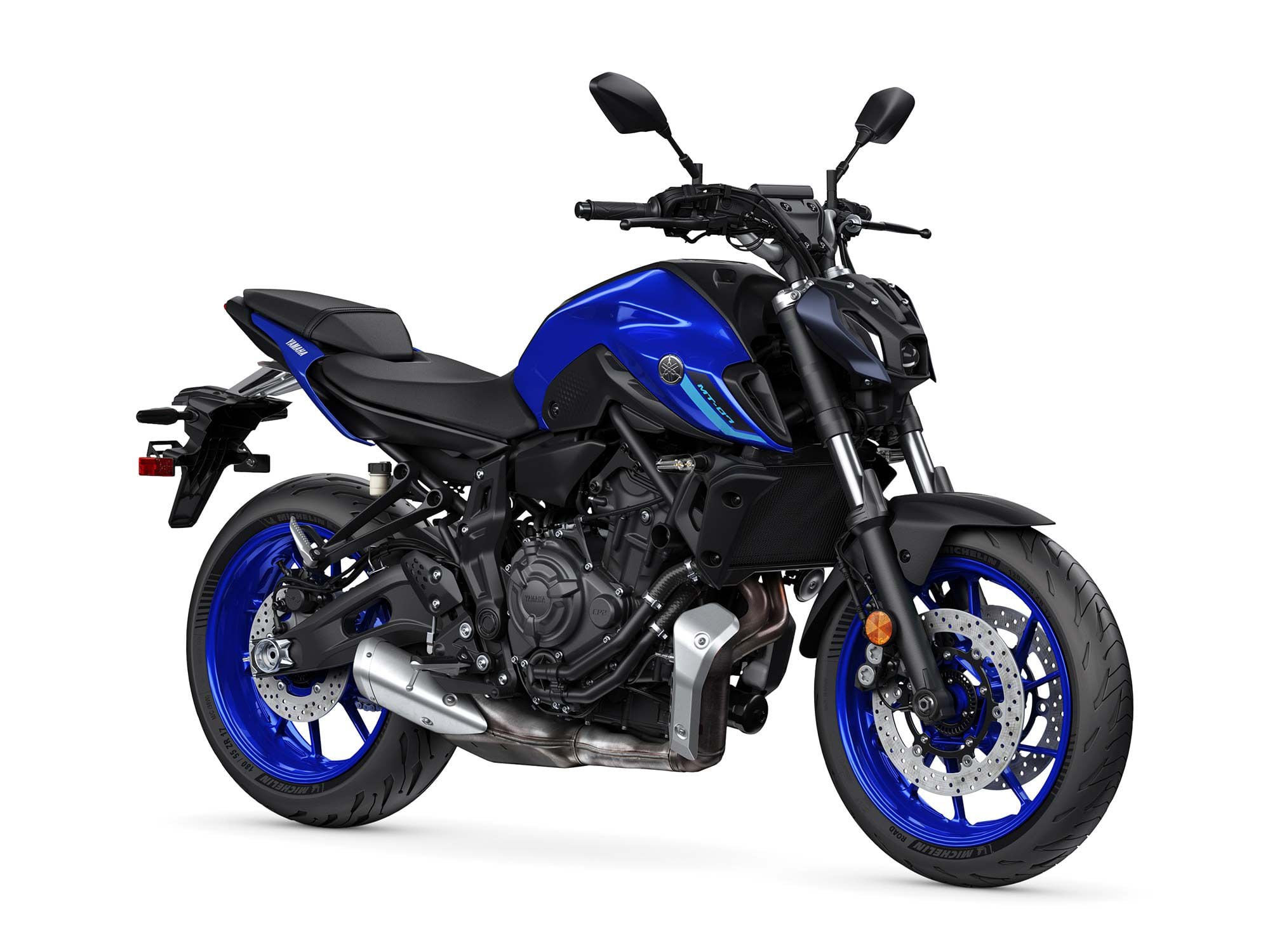 2023 Yamaha MT-07 in Team Yamaha Blue.