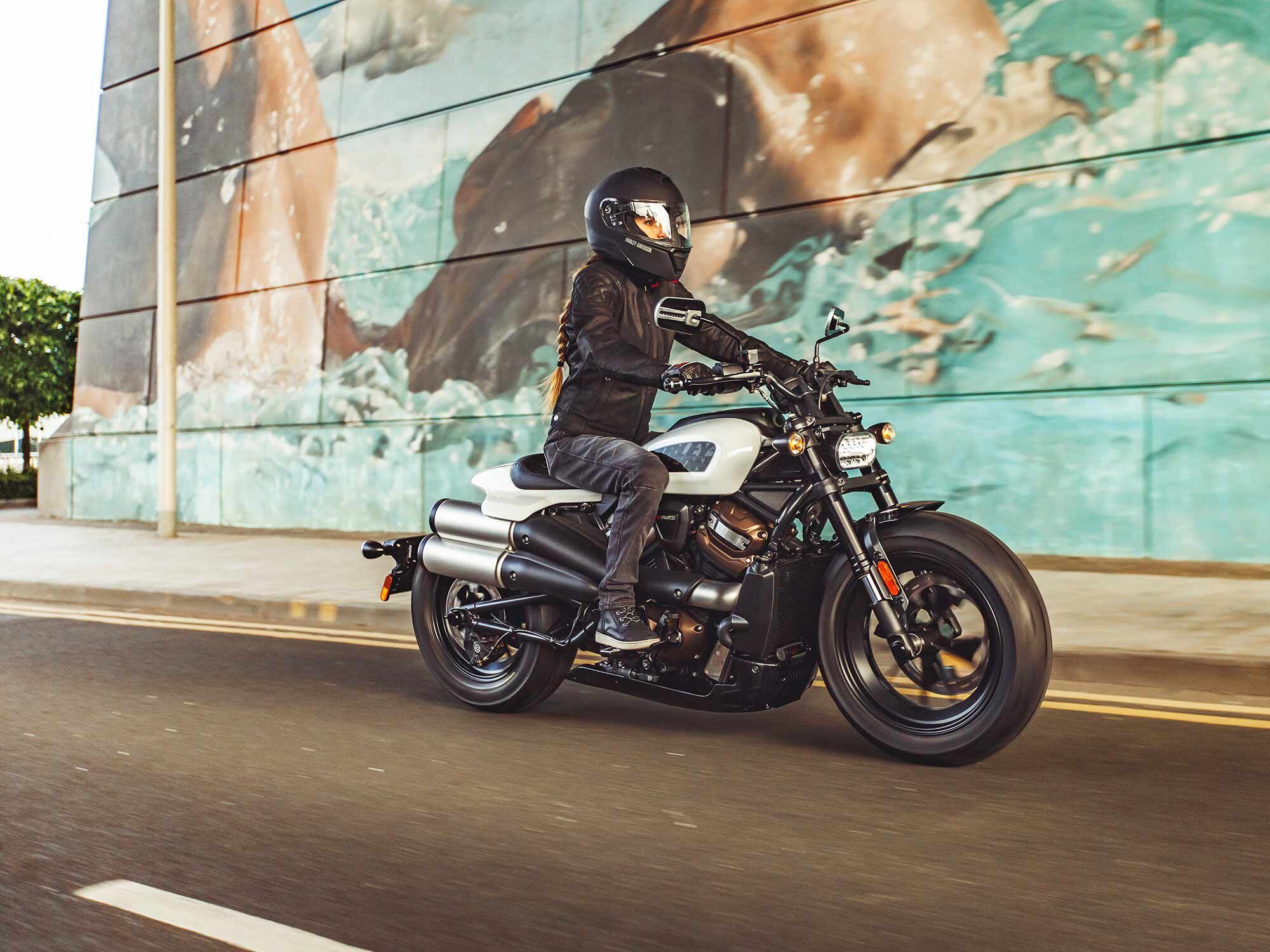 Unlike the Nightster, the Sportster S touts a different version of the Pan America’s Revolution Max 1250T V-twin. The high pipes give it a very different style too.