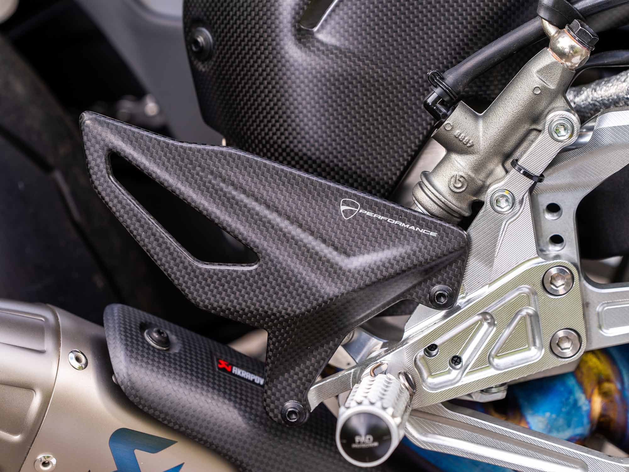 The intricately machined accessory rearsets are a must-have in our book. We love the added comfort and wide range of adjustment the foot controls afford.