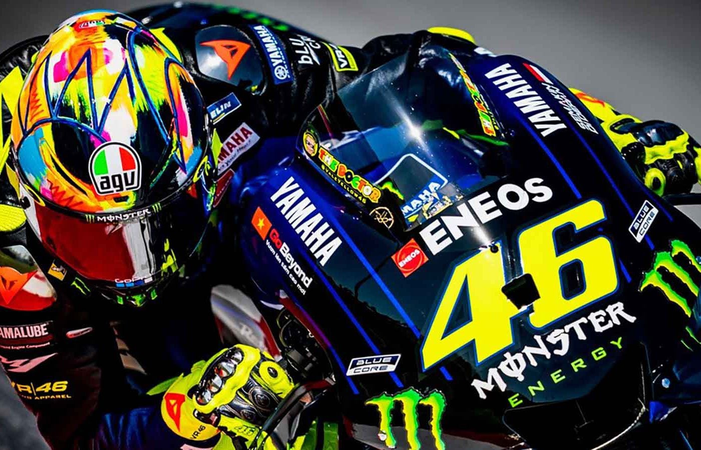 Valentino Rossi Debuts Winter Test 2019 AGV Pista GP R Helmet