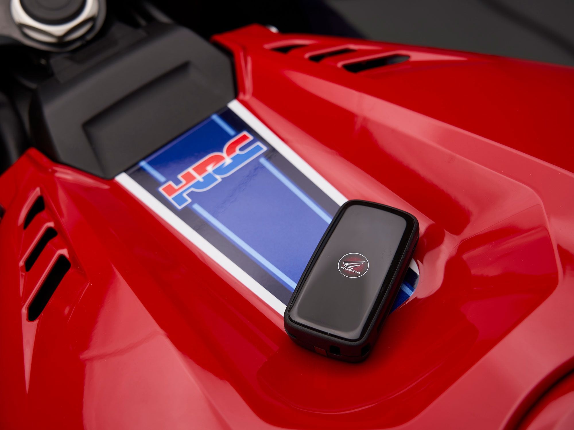 The Fireblade ditches the traditional key for a remote fob, which can become a nuisance. Pro tip: don’t walk away for a photo stop with the ignition left on!