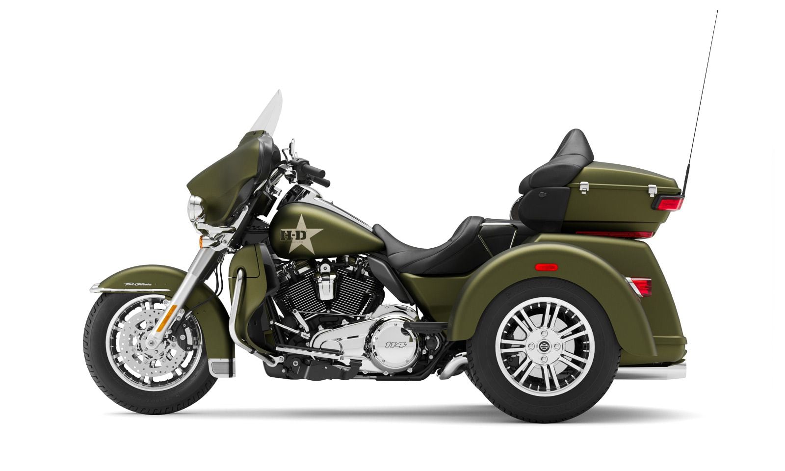 The Milwaukee-Eight-powered Tri Glide Ultra also receives the G.I. Enthusiast Collection treatment.