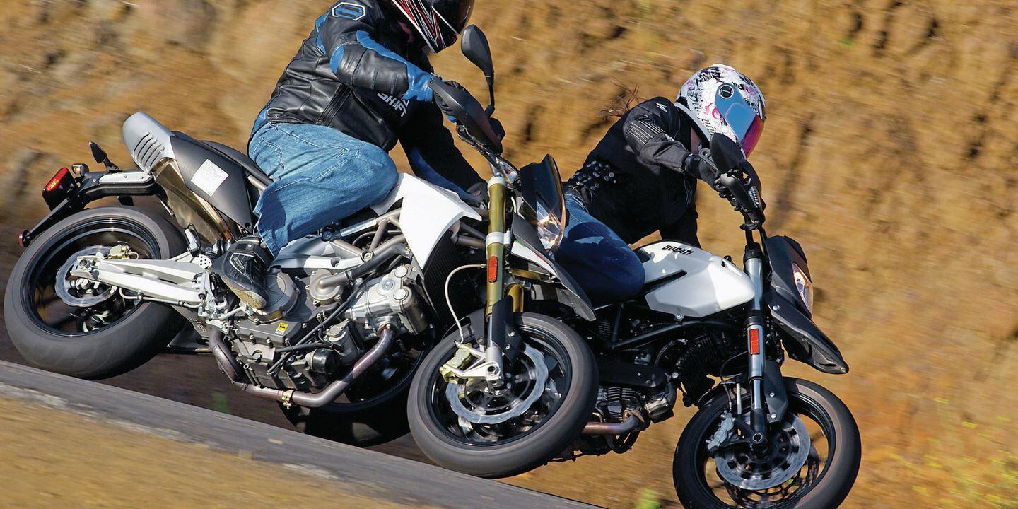 Aprilia Dorsoduro 750 vs. Ducati Hypermotard 796 | Motorcyclist