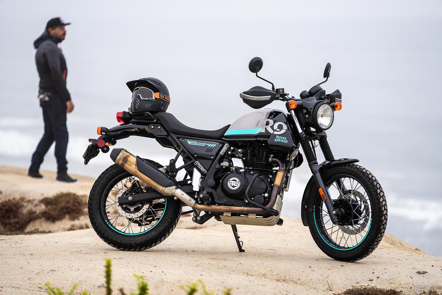 New for the 2022 model year, the Royal Enfield Scram 411 ($5,099) is an entry-level air-cooled scrambler-style streetbike.