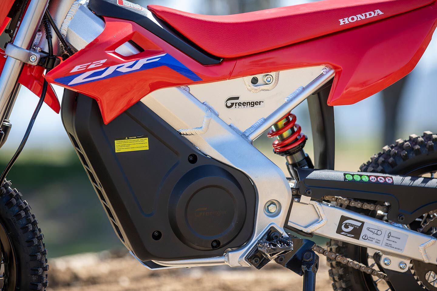 The CRF-E2 is powered by a quiet, air-cooled brushless motor that’s capable of speeds up to 20 mph.