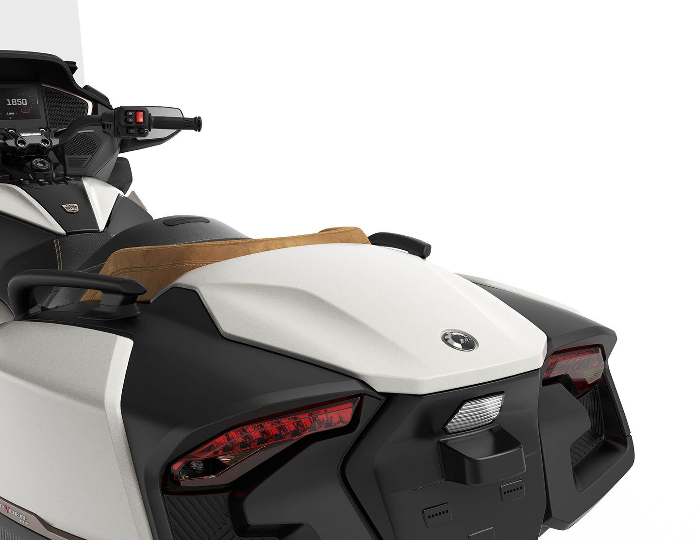 The Spyder RT Sea-to-Sky has plenty of storage space and can easily accommodate a Can-Am trailer.