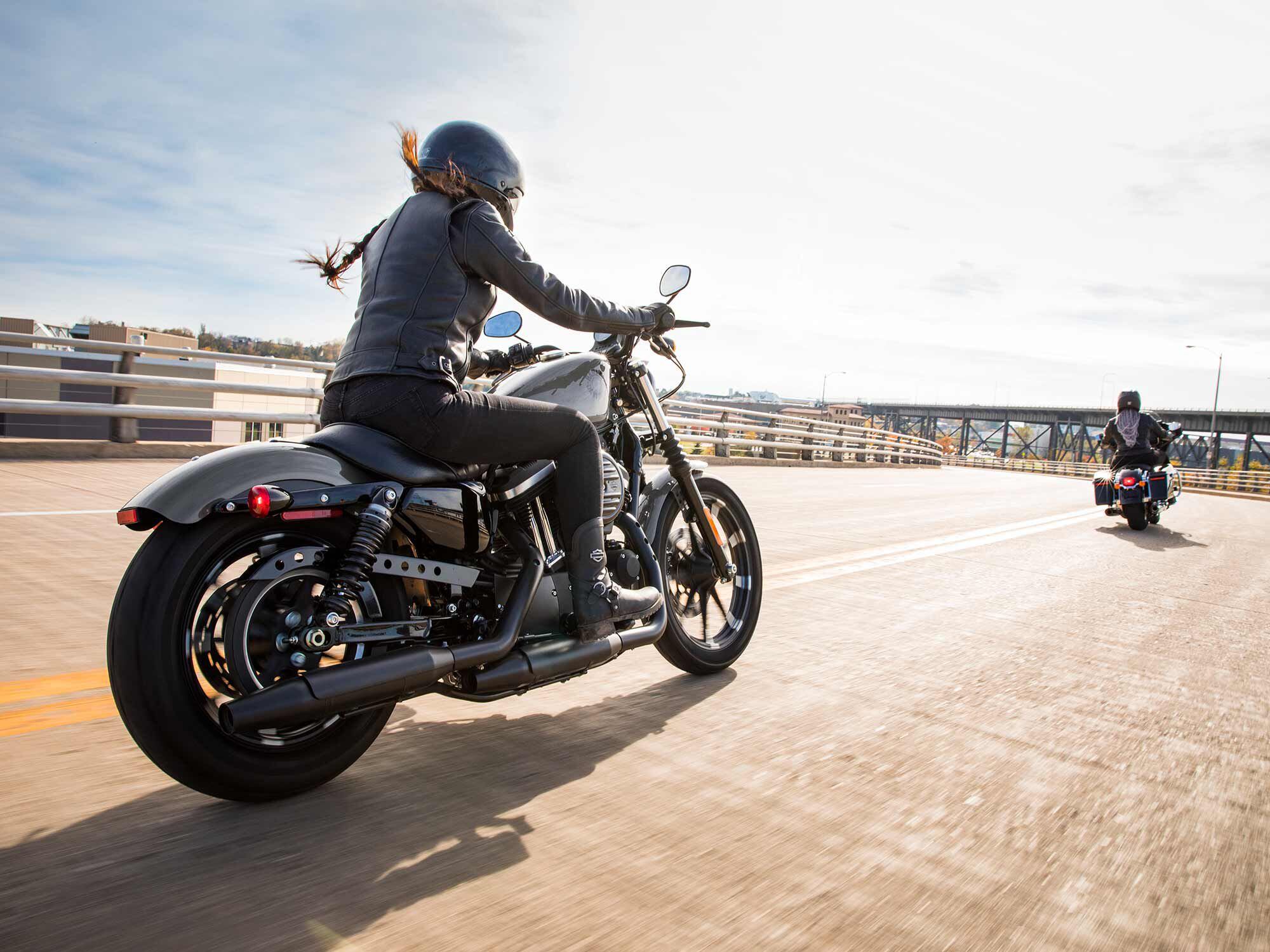 The price tag and approachability of the Iron 883 make it a valid option for riders making their first move to Harley-Davidson.