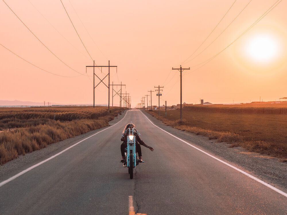 You know you’re addicted to motorcycles “when you’re willing to drive 1,000 miles for a Facebook Marketplace motorcycle ad.” —Lanakila MacNaughton, founder of the Women’s Moto Exhibit. Yes, she bought it. Rider: Rachelle