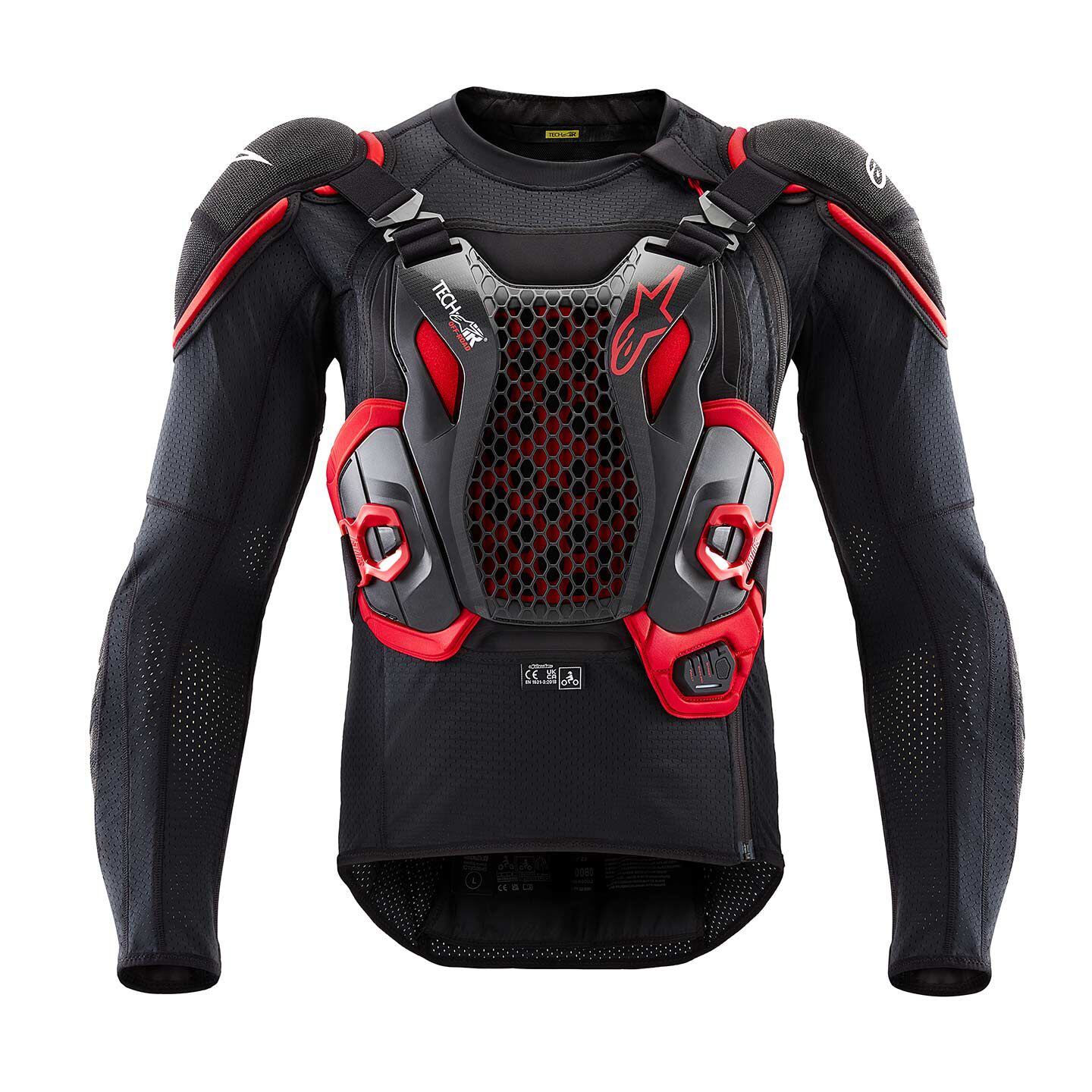 Alpinestars Tech-Air off-road vest is a self-contained motorcycle airbag vest that offers two individual deployments in the case of a moderate to high-energy crash.