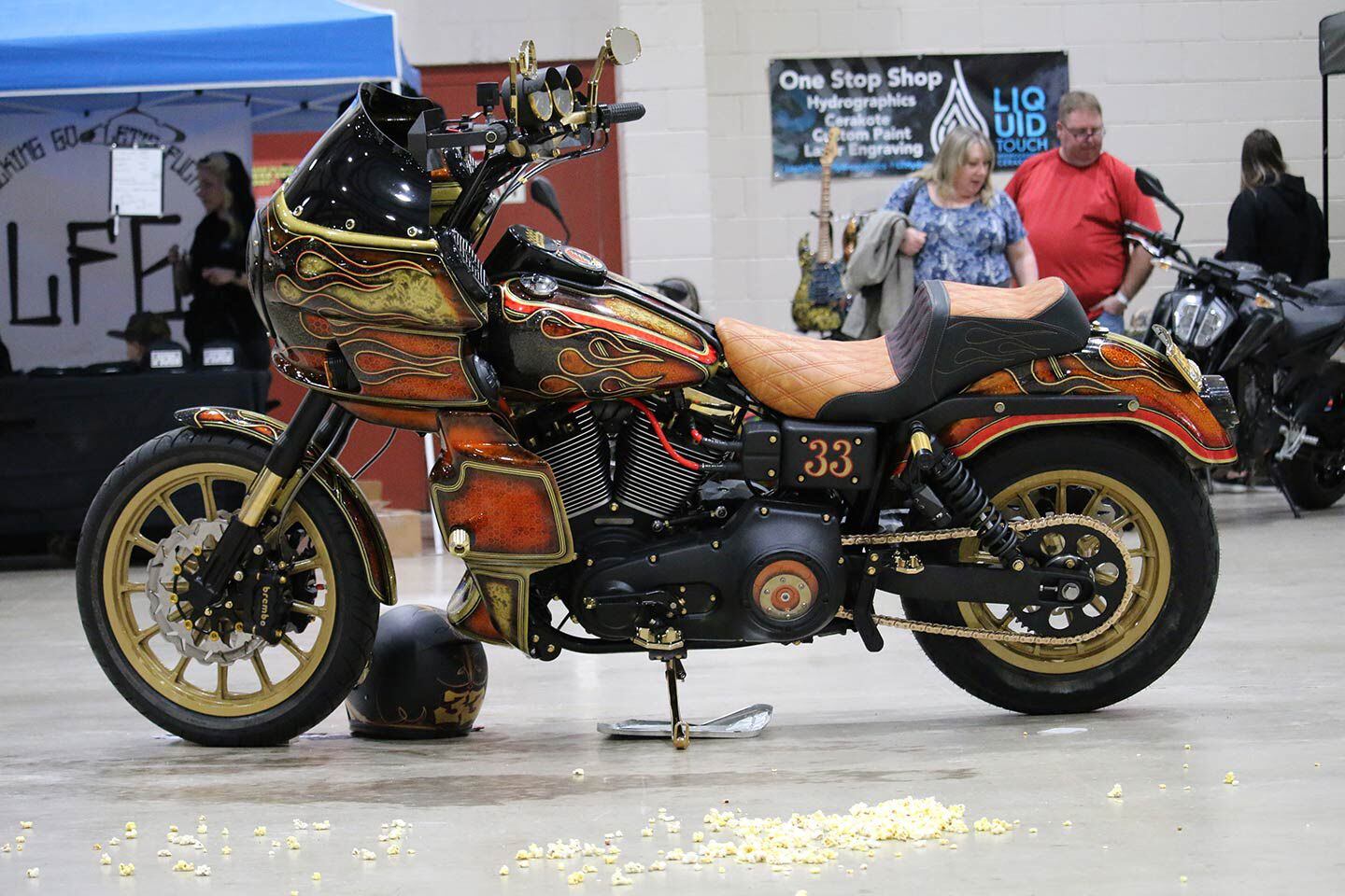 Mike Aldridge’s 2001 H-D Low Rider, named “Darla the Dyna” after his Mom, who taught him how to ride, won Top Twin Cam at the 2024 Cherry City Classic.