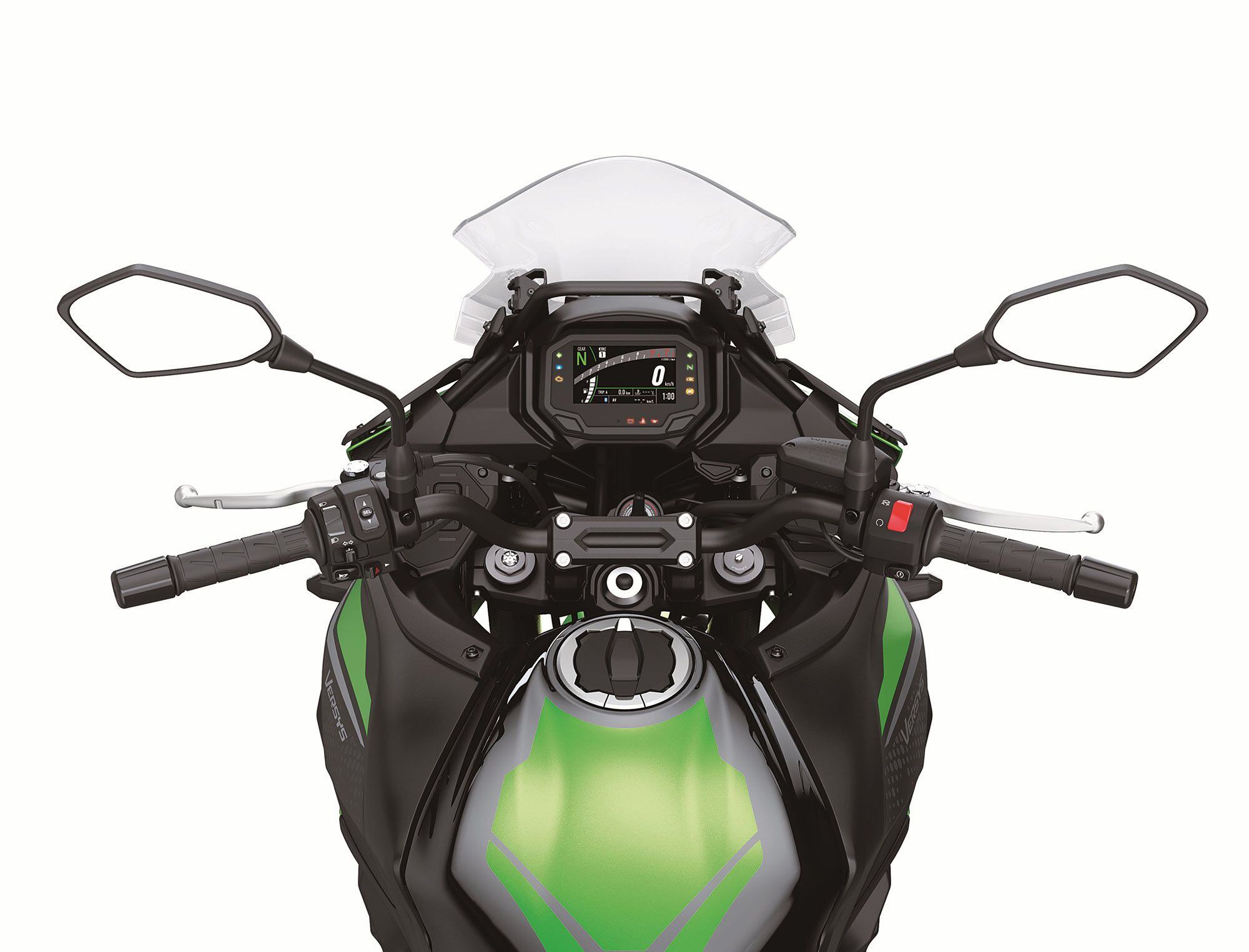 Kawasaki added a new four-way-adjustable windscreen to the Versys 650 and 650 LT.