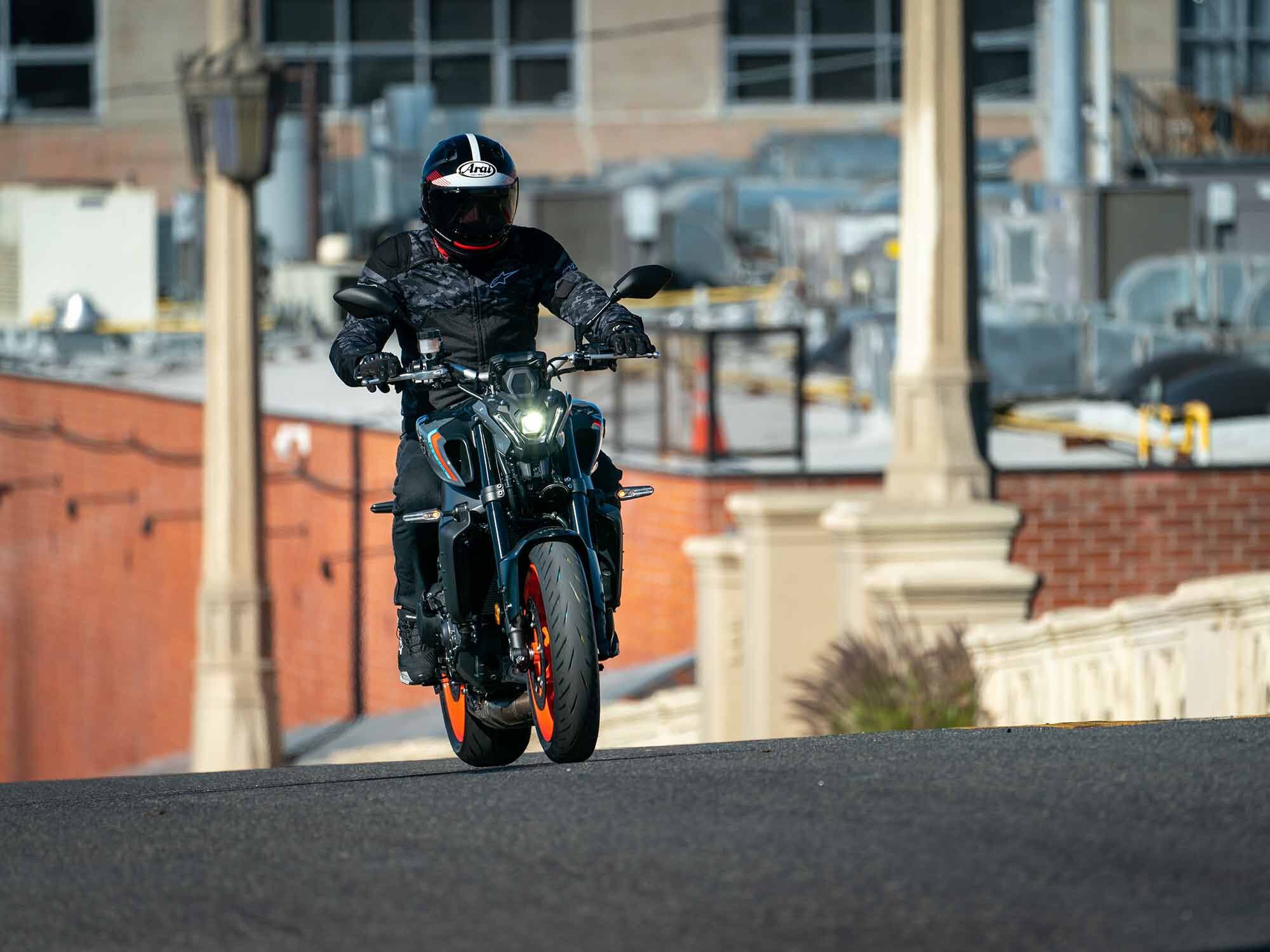 Despite its engine size, the MT-09 feels lighter and more nimble than its displacement implies.