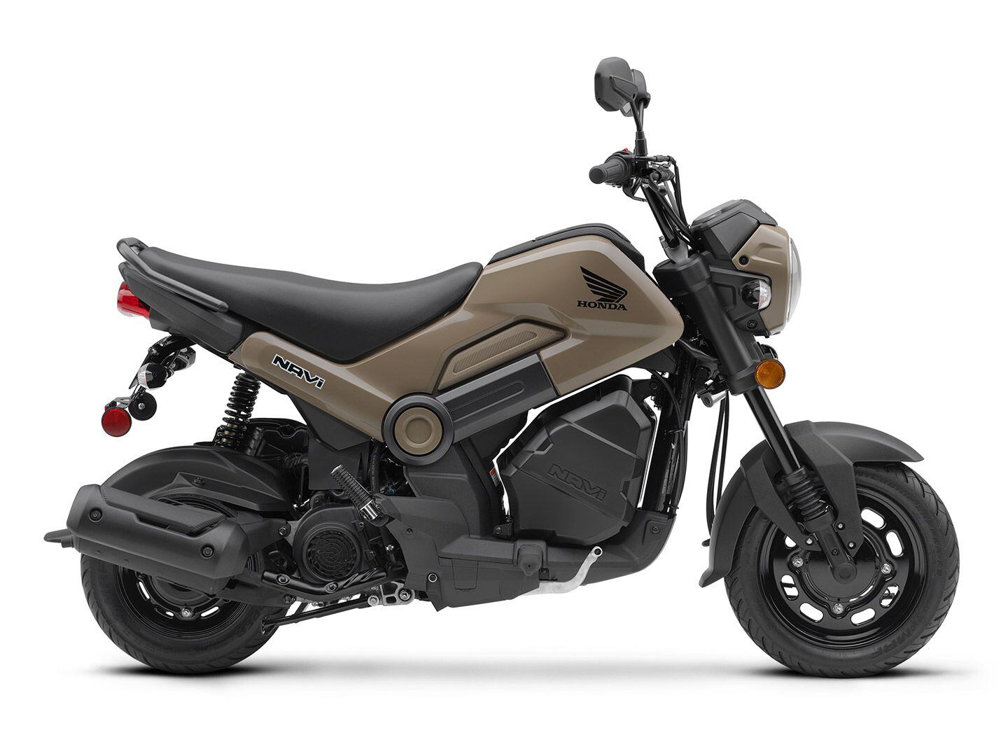 The Navi ($1,807) is Honda’s lowest-priced miniMOTO. It is only just above the CRF50F ($1,699), but has the capability of being a daily rider on the street.