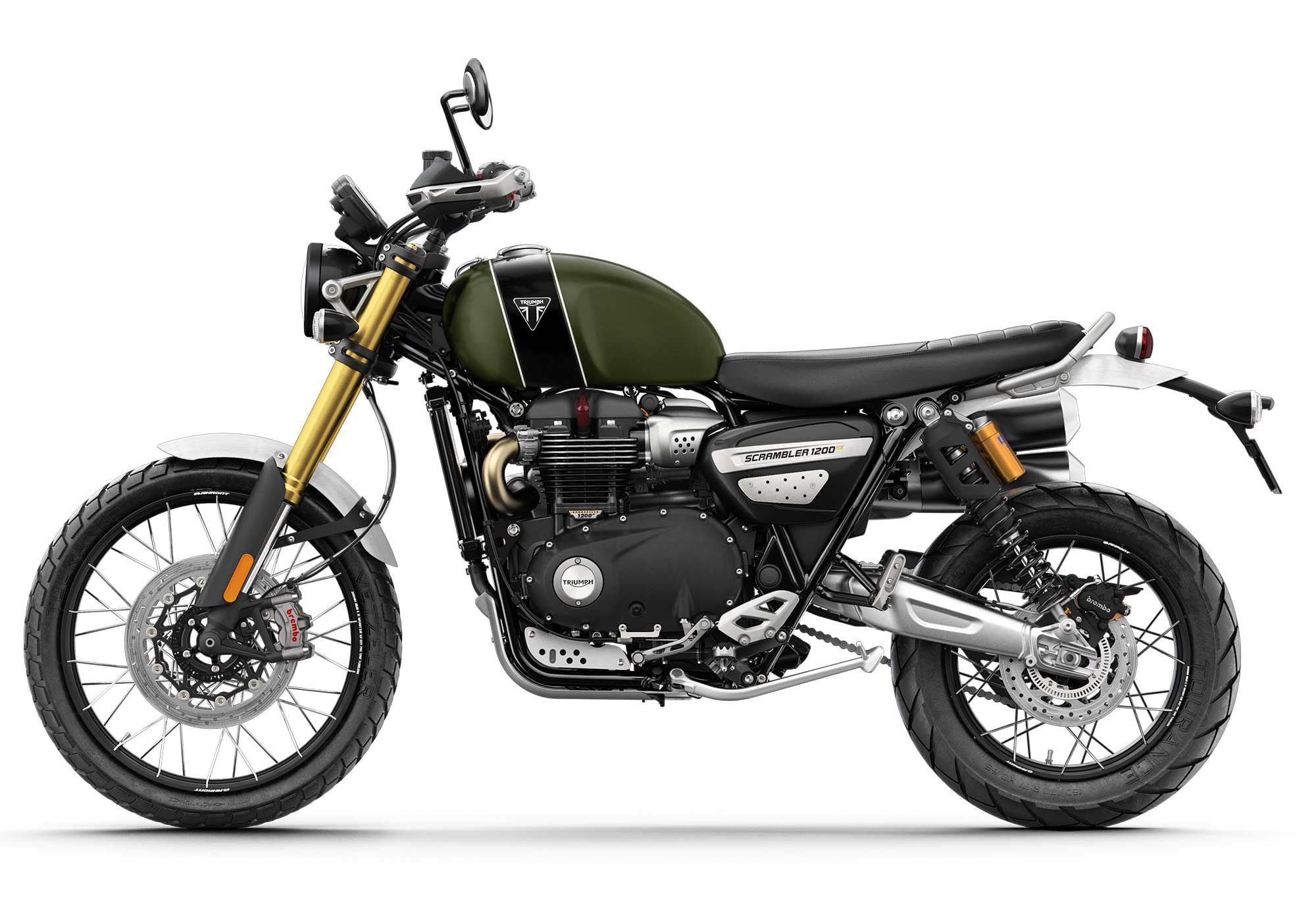 The Triumph Scrambler 1200 XE is slim and roomy for a great amount of legroom.