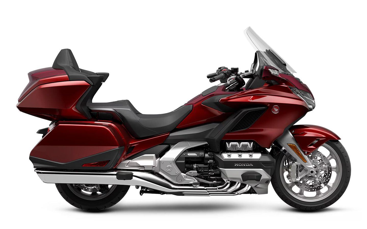 The Honda Gold Wing Tour Airbag Automatic DCT, in Candy Argent Red.