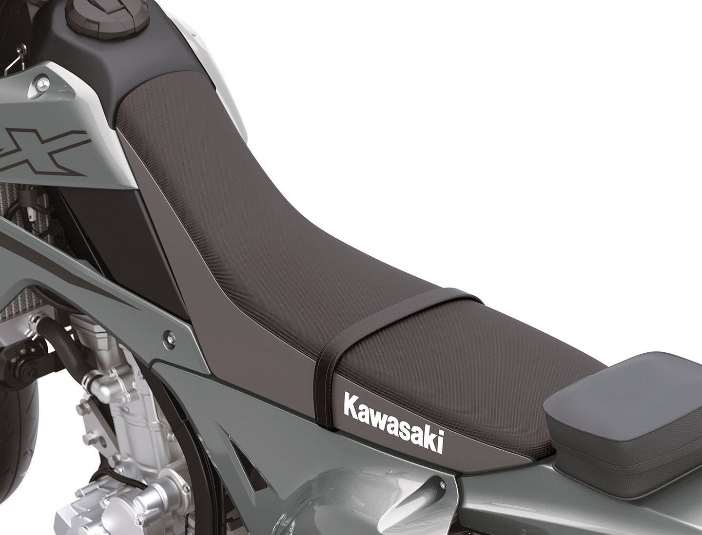 Riders of the 2024 KLX300 and KLX300SM have a new two-toned throne to sit on.