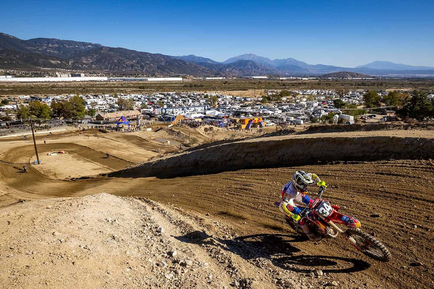 Newly signed GasGas Supercross racer Ryder DiFrancesco competed Saturday on his MC 250F.