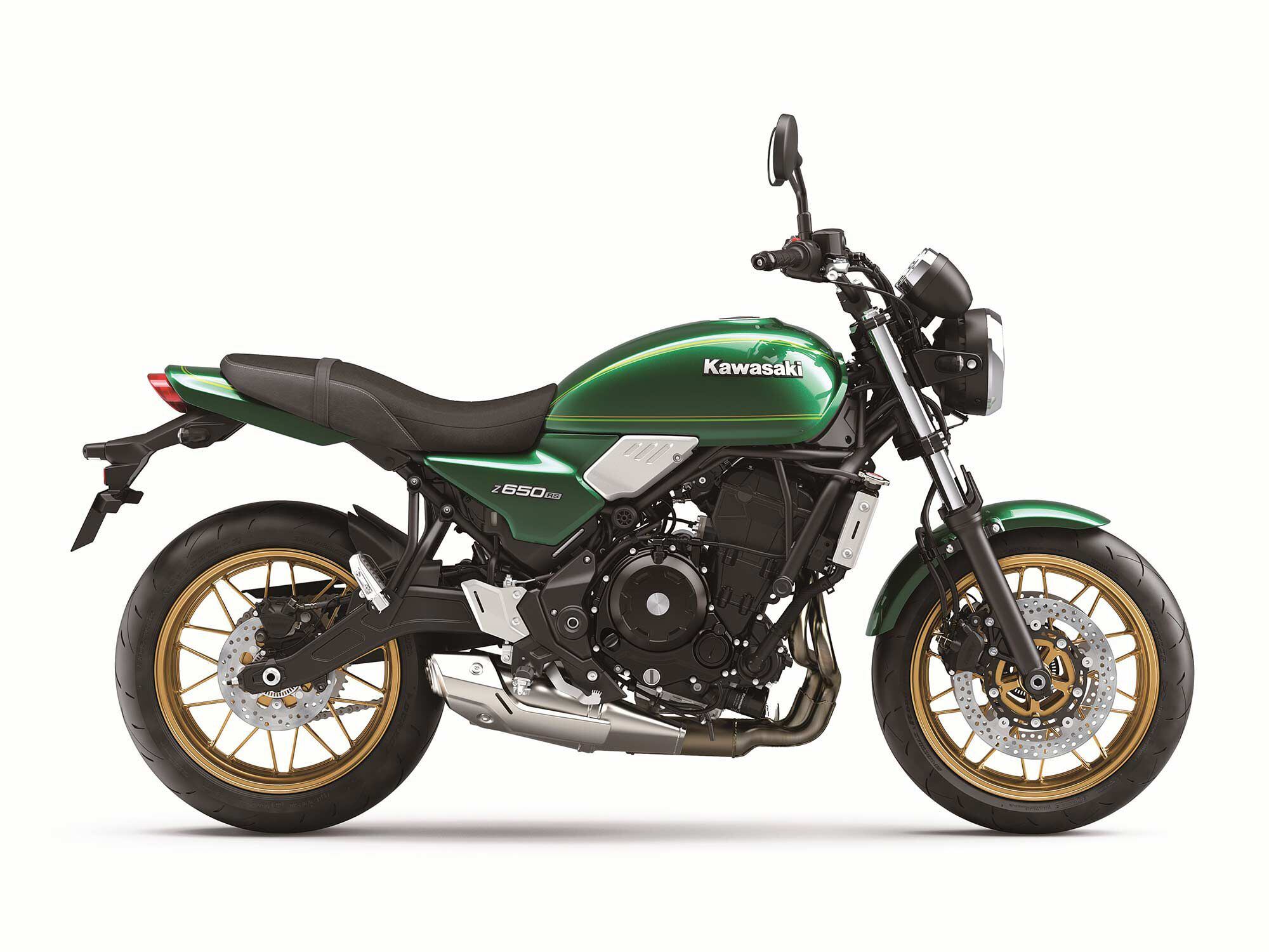 The 2022 Kawasaki Z650RS is eye candy in Candy Emerald Green.