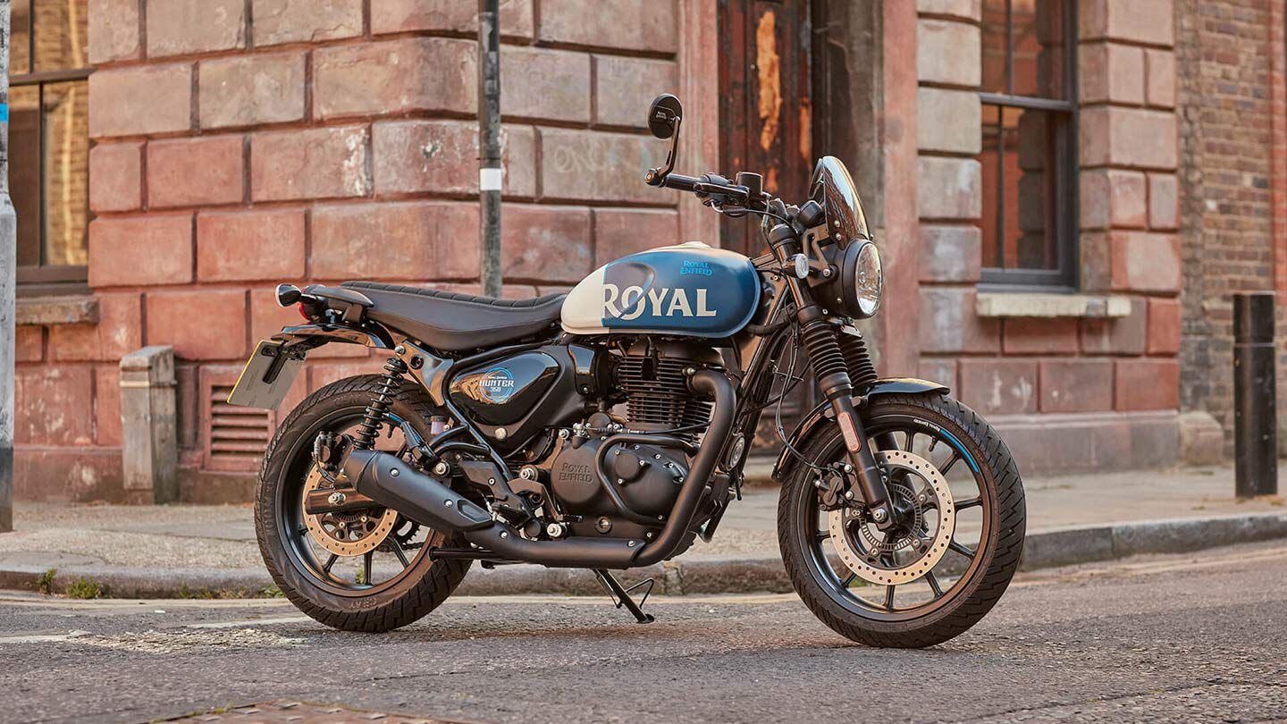 Retro but not stuffy style with simple controls and easy handling on Royal Enfield’s nicely priced Hunter 350.