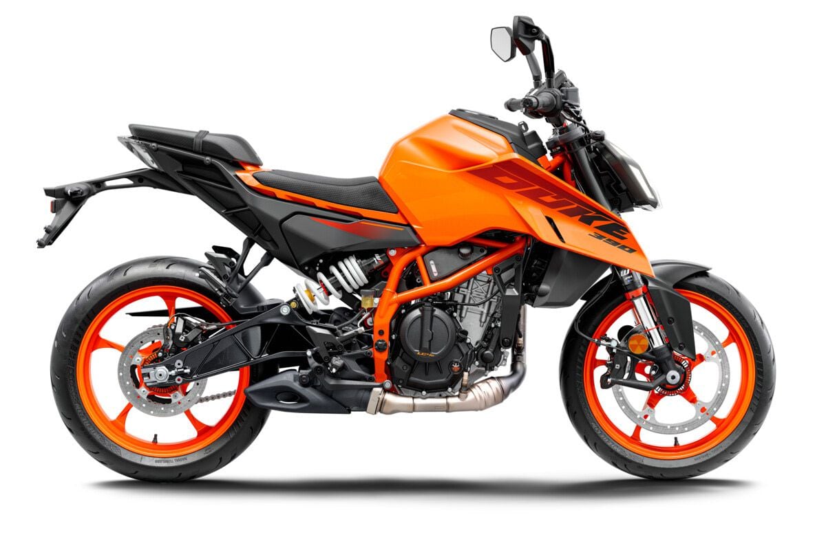 The 2024 KTM 390 Duke brings pint-size power that’s practically a teetotaler at the pump.