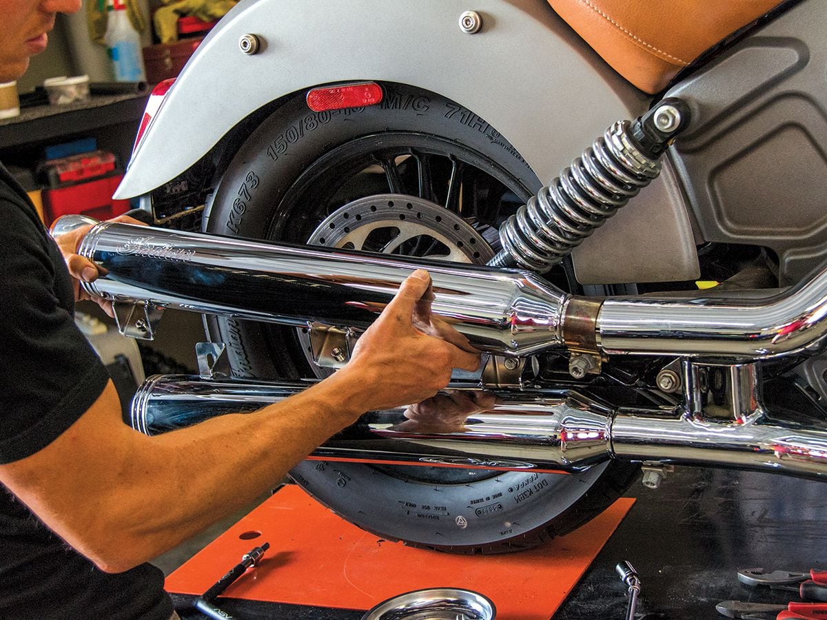 Indian Scout Exhaust Swap HowTo Motorcyclist
