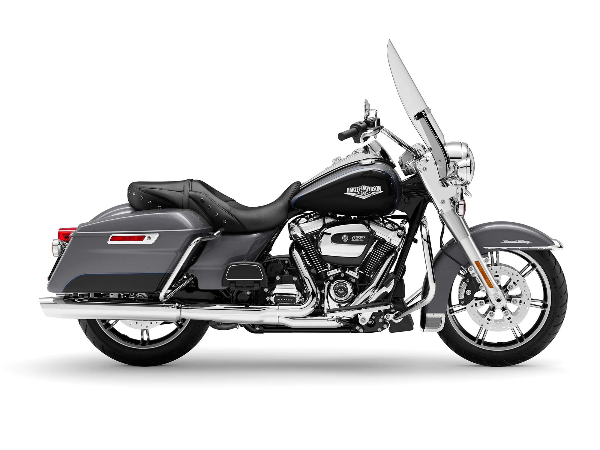 The Road King is known for its comfort on short and long hauls thanks to its wind protection.
