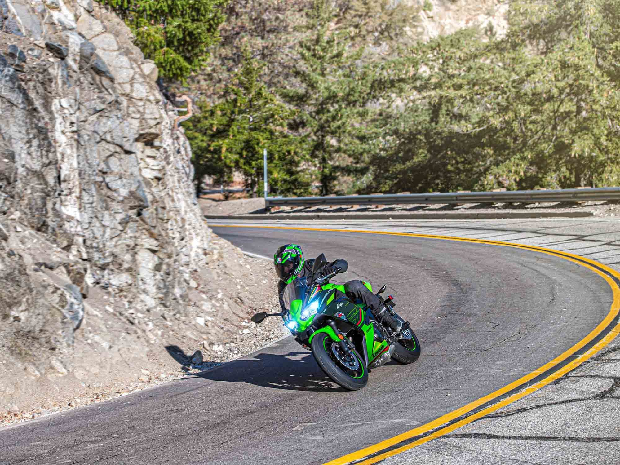 The new Ninja now has traction control to help the rider and bike maintain control on a variety of surfaces.