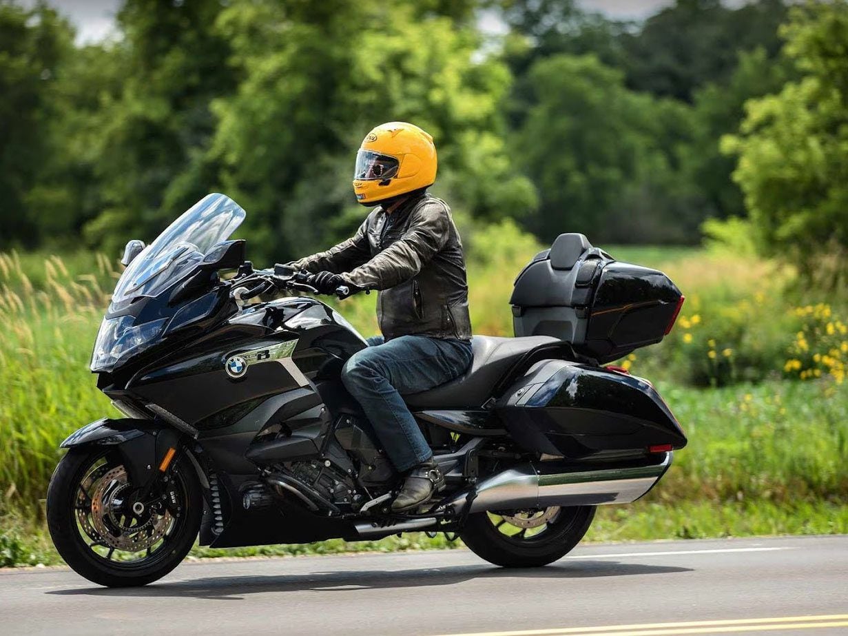 The BMW K 1600 Grand America, as piloted through Wisconsin countryside by the author in 2022.