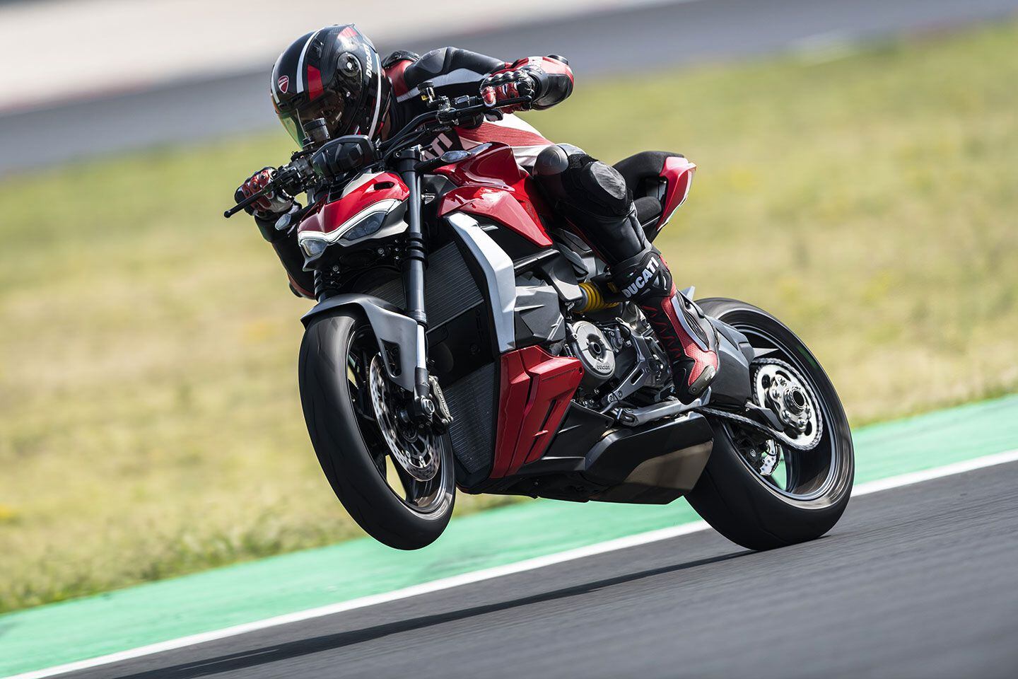 The corner exit wheelie, the hardest wheelie of them all. But a Ducati Streetfighter V2 could help you with that.