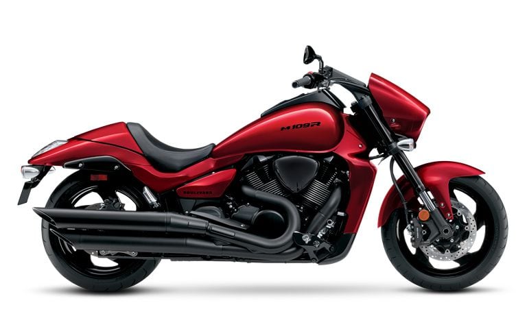 Another way to get ahead: the Suzuki M109R B.O.S.S. in Candy Daring Red.