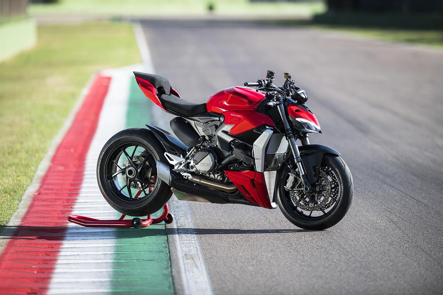 A 2022 Ducati Streetfighter V2, shown here awaiting fun riding and/or activities.