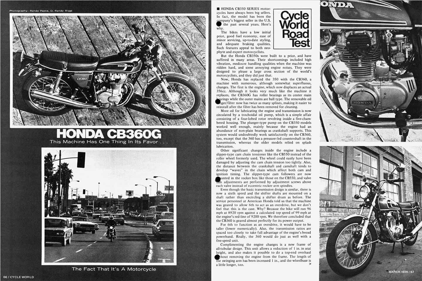 Sister publication <i>Cycle World</i> was underwhelmed by the CB360 in 1974.