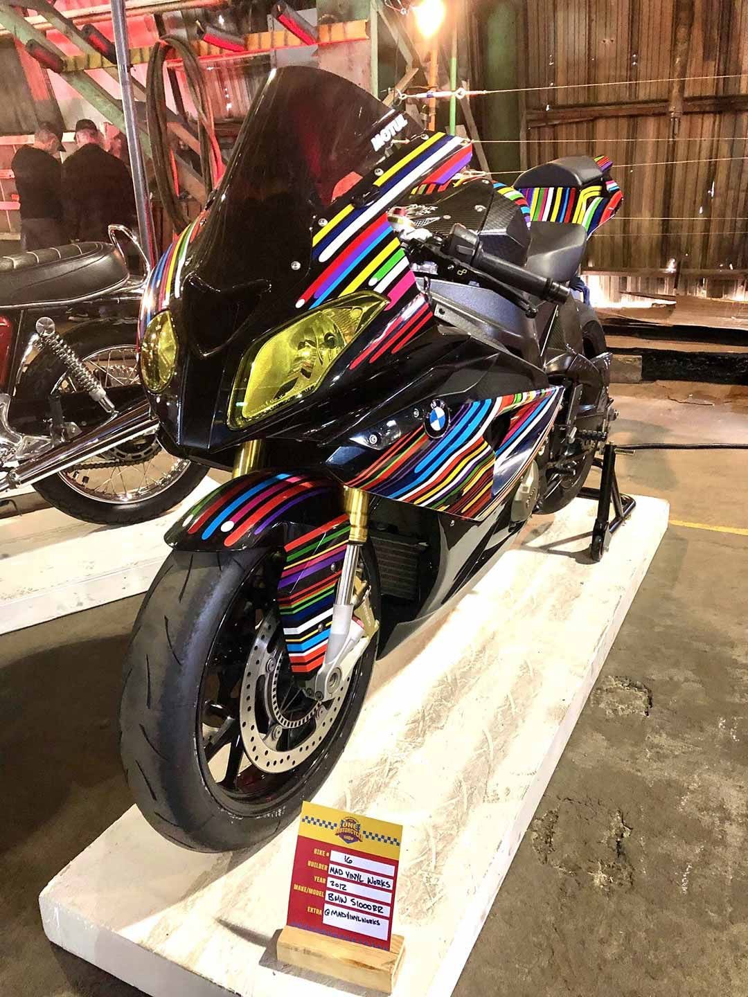 Wicked graphics from Mad Vinyl Works on this 2012 BMW S 1000 RR.