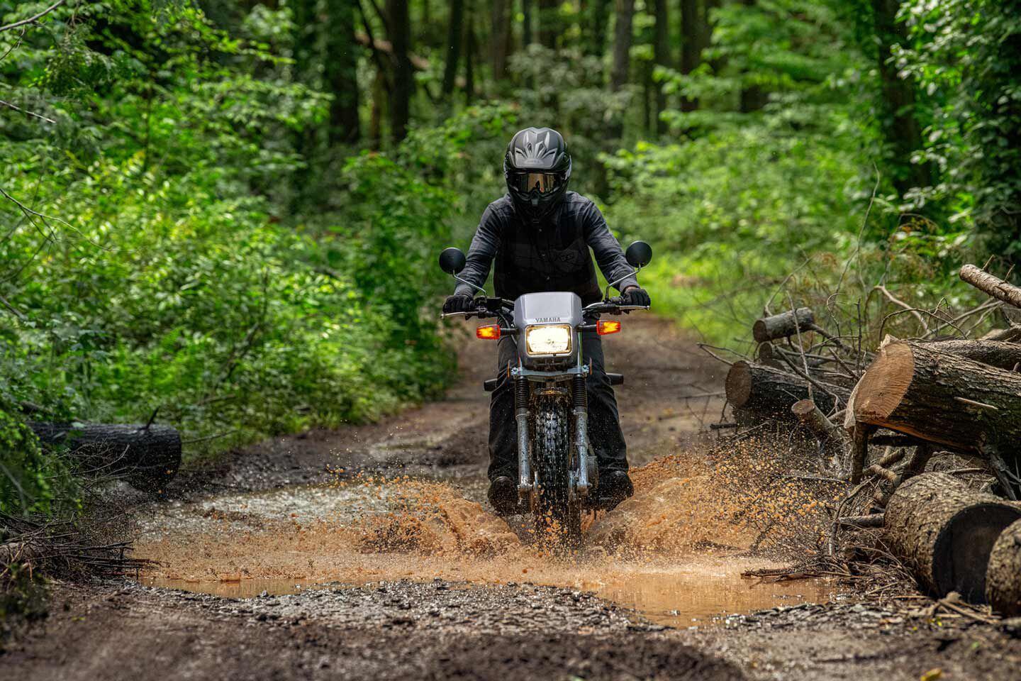 The TW200 is great for beginners and offers both on- and off-road capability.