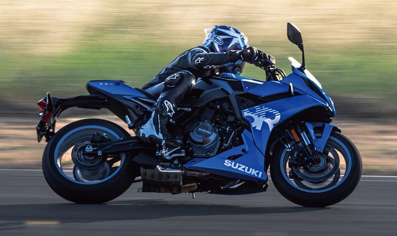 The eagerly anticipated 2024 Suzuki GSX-8R, emphasis on the R.