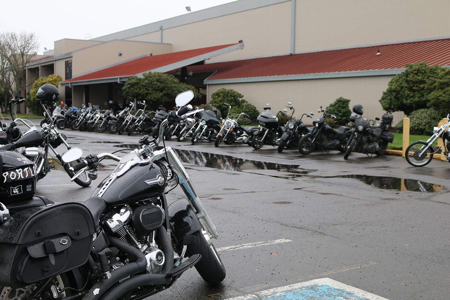 Oregon enthusiasts didn’t let a little rain dampen their spirits as many still rode to the show.