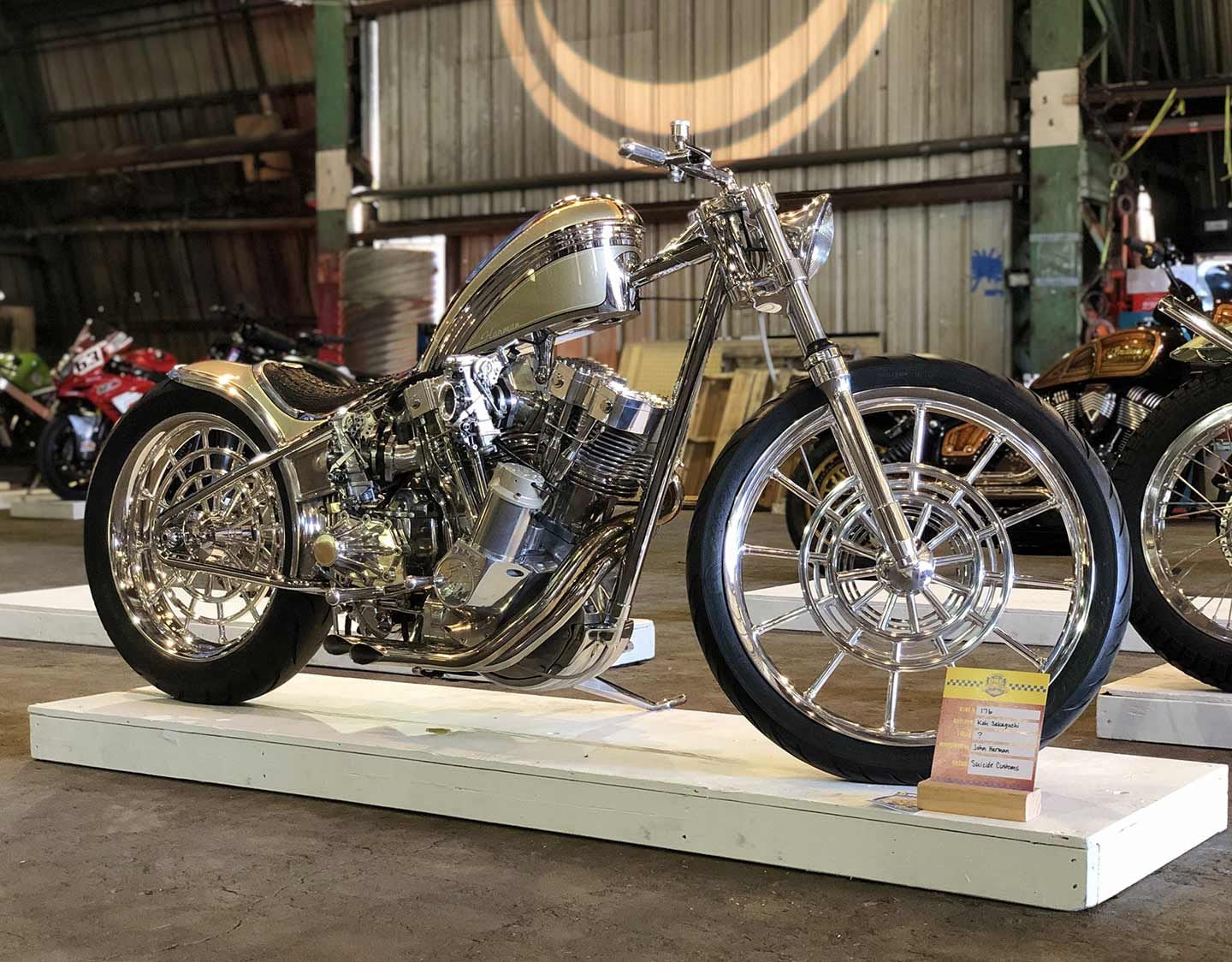Another beauty from Koh Sakaguchi and Suicide Customs Inc., straight from Japan. This one is called the Harman bike, and the level of detail is amazing.