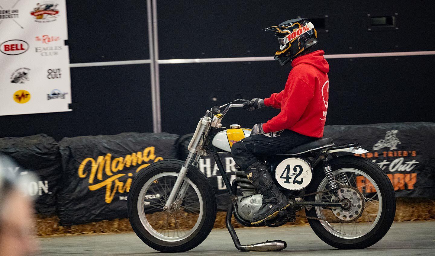 Where my zip-ties at? Donovan LeVan’s BSA puts power (and pipe) to pavement in the Vintage class, Flat Out Friday.