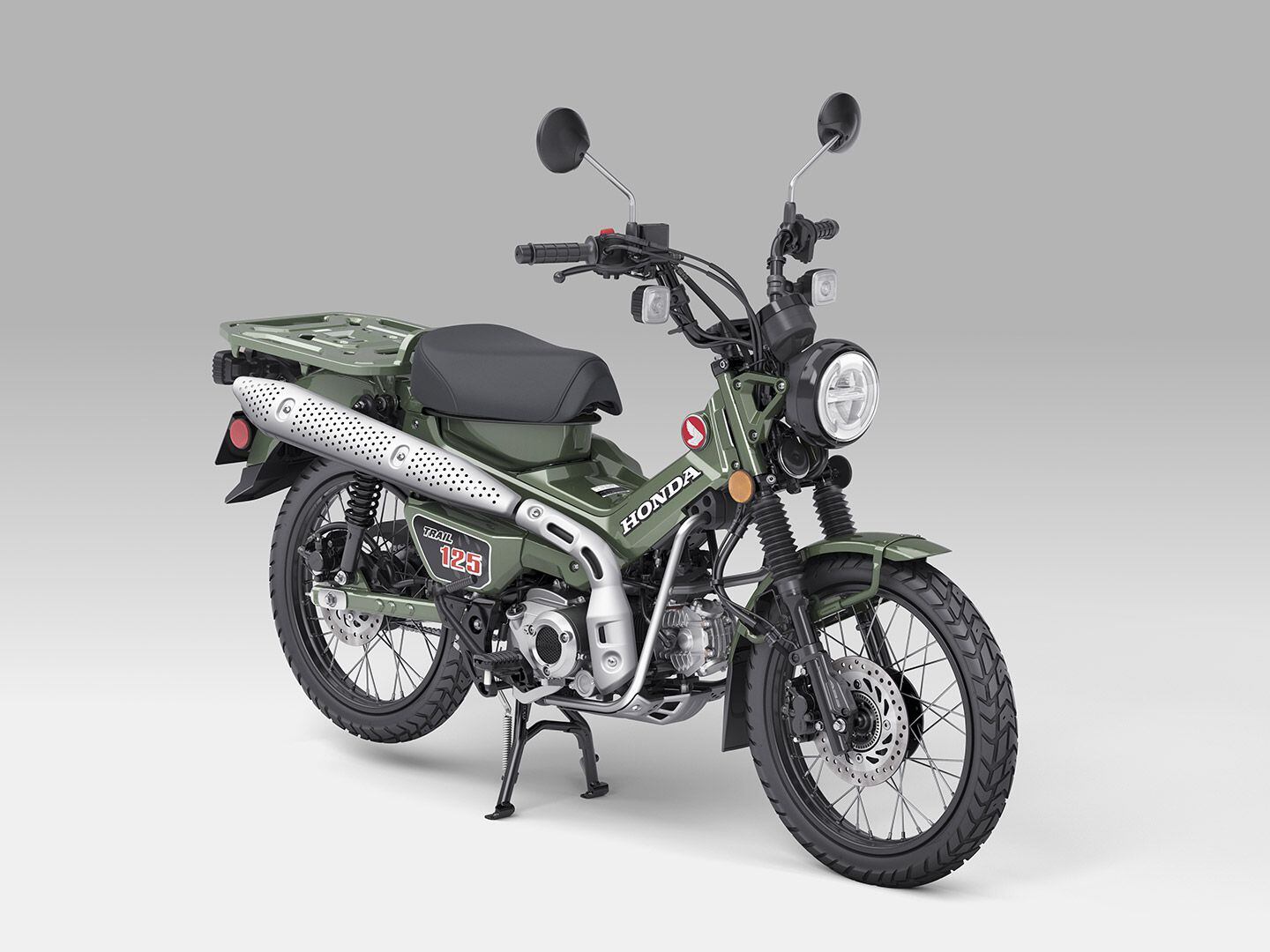 Honda’s mighty miniMOTO, the Trail125, has a new engine and new color for 2023. The $3,999 price tag is the same as last year.