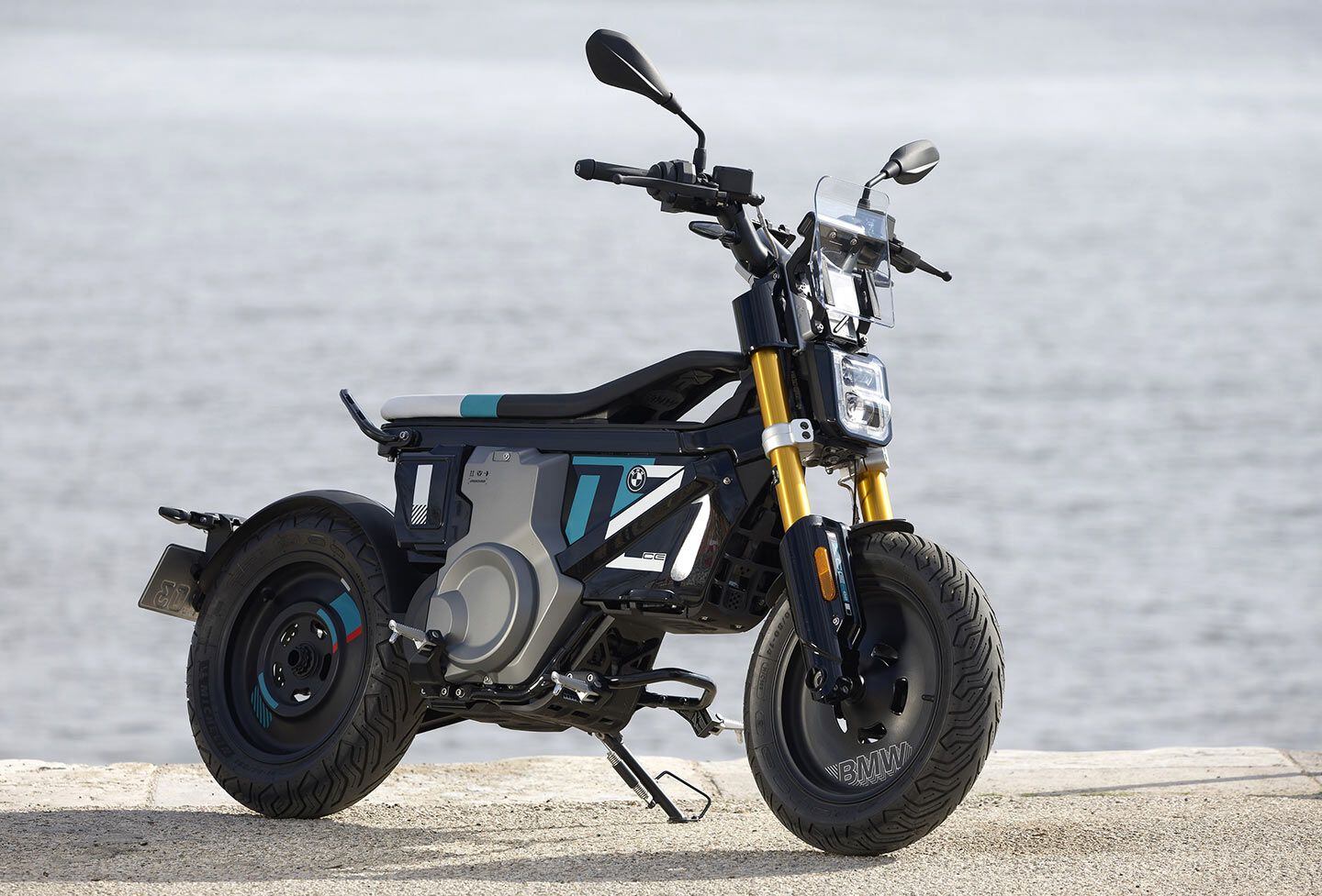 The minimal chassis hosts an upside-down fork, preload-adjustable rear shock, and single-sided swingarm. Shown here is the higher-spec Highline Package, which adds a quick charger, heated grips, and more, for an extra $875. Is more seat padding extra though?