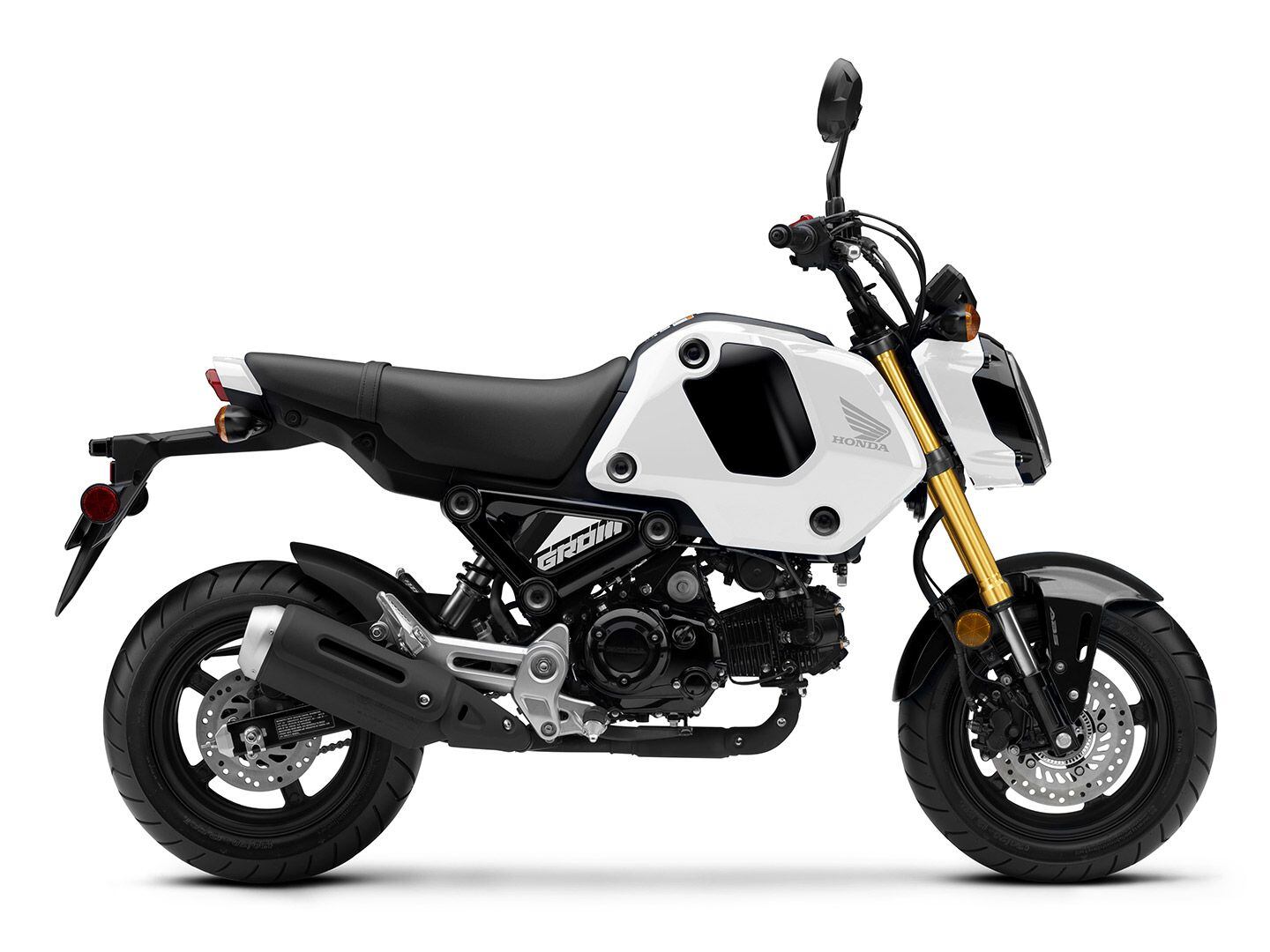 This miniMOTO was introduced in 2014 to get timid new riders on two wheels, but it also created its very own subculture craze as a customizable machine for the masses, and the same holds true a decade later. The 2024 Honda Grom has four body panels that attach and detach for easy customizing.